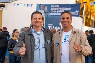 Vice prefeito Edilson Bigatão ao lado do prefeito eleito Tiago Carbonara (Foto: Divulgação)