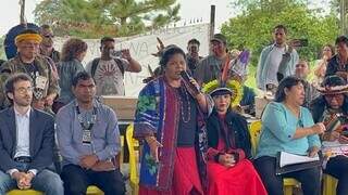 Ministra dos Povos Indígenas, Sônia Guajajara, visita fazenda em Rio Brilhante, área de conflito, em março de 2023 (Foto/Arquivo/Helio de Freitas)