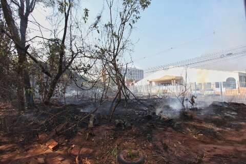 Incêndio consome vegetação em pátio da Receita Federal e afeta rede elétrica