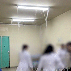 Mais um: v&iacute;deo registra chuva dentro de UPA no Universit&aacute;rio