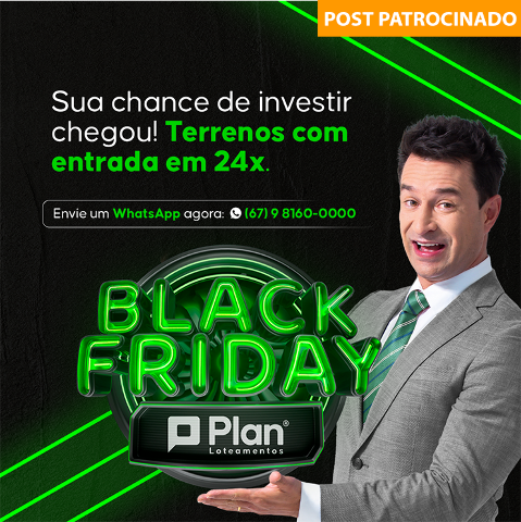 Black Friday tem terrenos com entrada em 24x de R$ 82,92