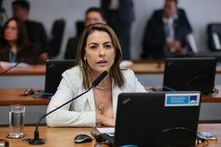 Senadora Soraya Thronicke (Podemos) durante sessão no Senado (Foto: Divulgação)