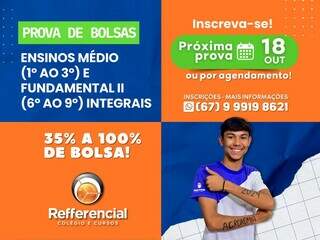 Refferencial aplica prova de bolsas para Ensinos Fundamental II e M&eacute;dio 