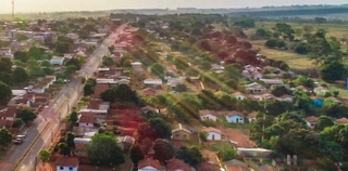 Visto do alto, Novo Horizonte do Sul, município com pouco mais de 3 mil habitantes (Foto: reprodução / prefeitura) 