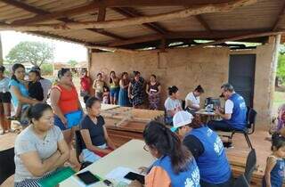 Atendimento das comunidades indígenas, na região de Sidrolândia e Dois Irmãos do Buriti (Foto: Divulgação/Sead)