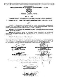 Documento de decreto assinado pelo presidente do Paraguai (Foto: Divulgação)