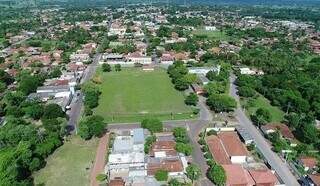 Vista aérea da cidade de Miranda, onde ocorreu o crime. (Foto: Divulgação/Gov MS)