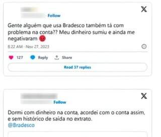 Reclamações de clientes em redes sociais em novembro de 2023. (Foto: Reprodução)