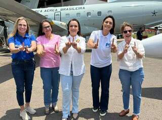 Vice-governadora do DF, Celina Leão, senadora Damares Alves, prefeita Adriane Lopes, Michelle Bolsonaro e senadora Tereza Cristina na Capital (Foto/Divulgação)