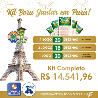 Kit Bora Jantar em Paris! combina jogos com aposta máxima permitida pela Caixa (Foto: Divulgação)