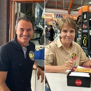 Marquinhos Trad e Tereza Cristina aproveitaram ida ao Mercadão para comer pastel (Fotos: Fernanda Palheta)