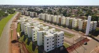 Residenciais no Bairro Aero Rancho, em Campo Grande, que tiveram financiamento federal (Foto: Divulgação/Agehab)