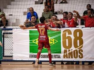 Jogador de Mato Grosso do Sul comemorando gol (Foto: @fotografoborges1)