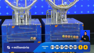 Concurso 192 da Mais Milionária teve 1, 2, 27, 36, 39, 46 como dezenas; trevos foram: 1, 4. (Foto: Reprodução/Caixa)