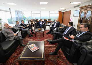 Presidentes da Câmara, do Senado e do STF durante reunião nesta quarta-feira (23). (Foto: Antonio Augusto/STF)