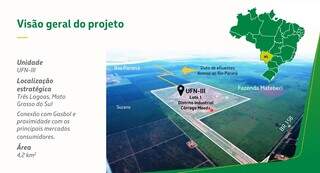 Maquete digital da localização da fábrica de fertilizantes apresentada pela Petrobras. (Foto: Reprodução)