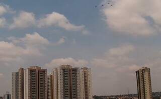 Céu de Campo Grande na manhã desta sexta. (Foto: Reprodução | Campo Grande News)