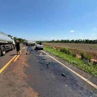 Trecho da rodovia MS-157 onde ocorreu acidente (Foto: Tudo do MS)