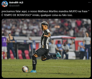 Perfil na internet exalta frase com foto de Matheus Martins (Foto: Reprodução)