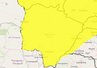 MS tem alerta de chuva intensa e frente fria deve segurar temperatura