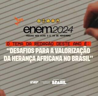 Tema foi revelado com publicação nas redes sociais, por volta das 14h30, no horário de Brasília (Foto: Reprodução)