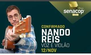 Banner do evento que terá a participação do cantor Nando Reis (Foto: Reprodução)