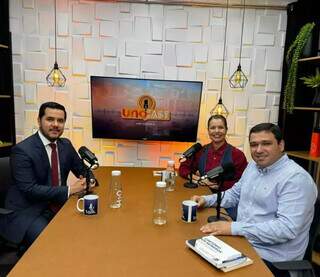 Estúdio do UnoCast pronto para o primeiro programa ser gravado. (Foto: Divulgação)