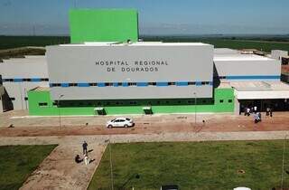 Obras do Hospital Regional de Dourados, às margens da BR-463 (Foto: Divulgação)