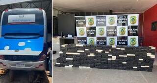 Ônibus que escondia meia tonelada de cocaína e saiu de MS em 2021 (Foto: Polícia Civil de Goiás/Divulgação)