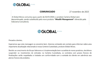 E-mail da Global falando da descontinuação de um dos seus serviços (Foto: Reprodução)