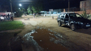 Local de acidente na noite deste domingo no bairro Santa Emília (Foto: Direto das Ruas) 