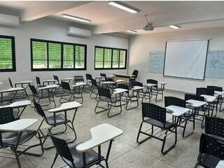 Uma das salas de aula entregue durante evento no IFMS de Campo Grande (Foto: Divulgação/IFMS)