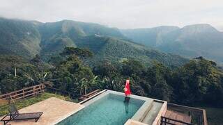 Vista privilegiada dos Canions do Sul, em Praia Grande (SC), a partir da piscina de borda infinita do Morada dos Canyons (Foto: Divulgação)