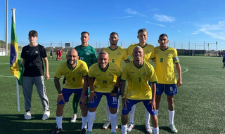 Seleção Brasileira de futebol PC perfilada antes de jogo na Espanha (Foto: IFCPF)