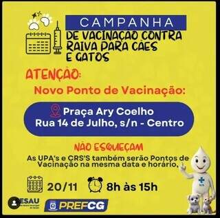 Informe da campanha da prefeitura (Foto/Divulgação)