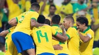 Seleção Brasileira após gol na Copa de 2022. (Foto: Divulgação CBF)