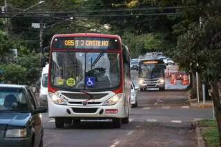 Ônibus transitando na Rua Padre João Crippa (Foto: Arquivo/Henrique Kawaminami) 