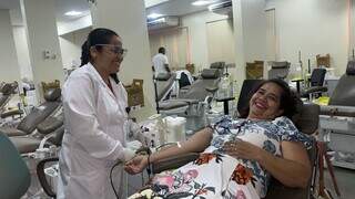 Jucicleia Berta acordou cedo para doar sangue e contribuir. (Foto: Gabi Cenciarelli)