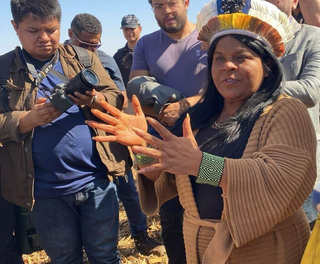 A ministra dos Povos Indígenas, Sonia Guajajara, durante visita a produtores em Mato Grosso do Sul. (Foto: Arquivo/Campo Grande News)