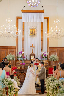 Vanessa e Gustavo celebraram a união na Igreja Perpétuo Socorro. (Foto: Top Studio)