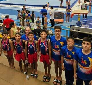 Equipe masculina no XLIII Torneio Nacional de Ginástica Artística, em Palmas (TO) (Foto: Divulgação)