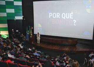 Auditório do Bioparque Pantanal onde foi realizado o lançamento do evento (Foto: Osmar Veiga)