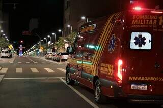 Viatura dos Bombeiros durante atendimento em Campo Grande (Foto: Divulgação)