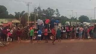 Local do bloqueio realizado pelos indígenas na região das aldeias em janeiro deste ano (Foto: Polícia Militar Rodoviária)