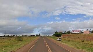 BR-376, em Glória de Dourados, onde aconteceu o acidente. (Foto: Reprodução | Google)