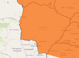 Alerta laranja para todos os municípios de Mato Grosso do Sul (Arte: Inmet)