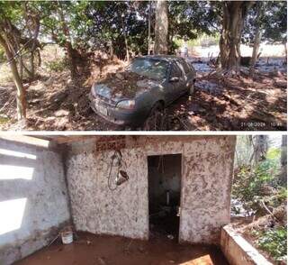 Danos materiais na Fazenda Estaca. (Foto: Reprodução)