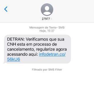 &ldquo;&Eacute; golpe&rdquo;, alerta Detran-MS sobre mensagens de suspens&atilde;o de CNH por SMS