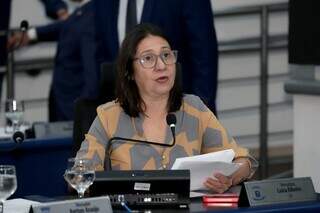 Vereadora Luiza Ribeiro (PT) durante sessão legislativa desta terça-feira (Foto: Divulgação/CMCG)