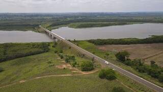 Imagem aérea do trecho da MS- 395, que faz parte do pacote da Rota da Celulose (Foto: Edemir Rodrigues)